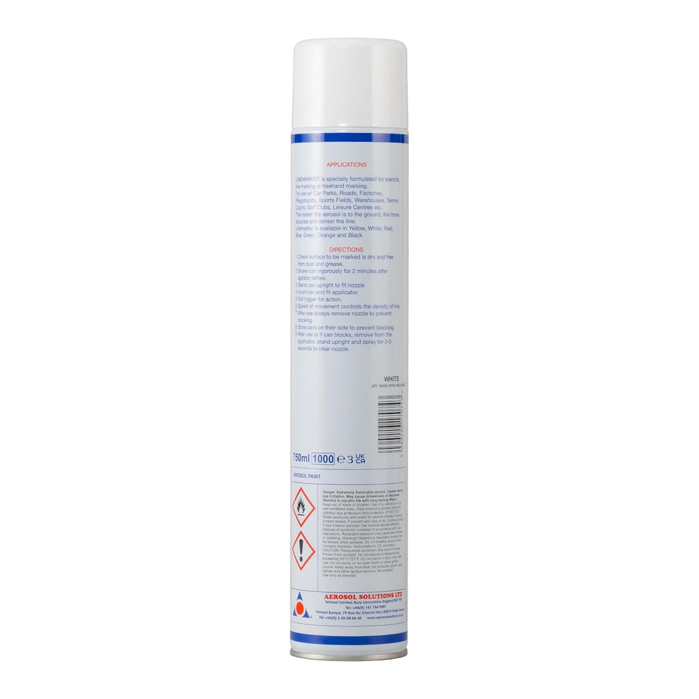 Aerosol Solutions spray pattern close-up showing even white coverage for visibility