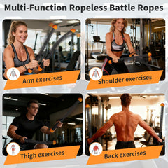 AESTLL battle ropes in use in a home gym delivering full-body HIIT benefits