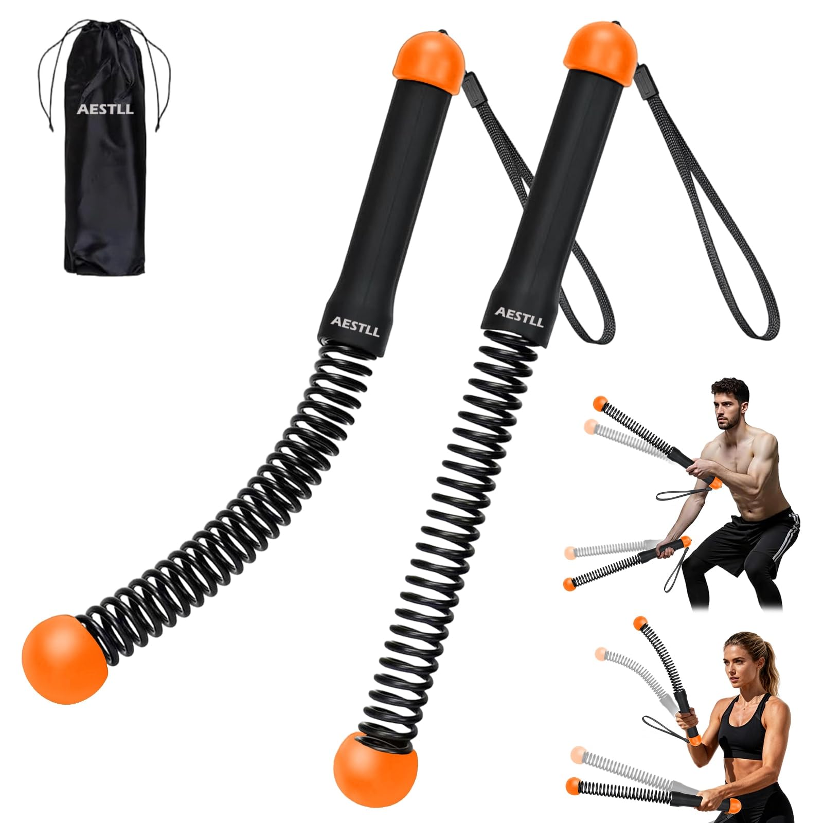 AESTLL ropeless battle ropes front view showing compact cordless design and portability