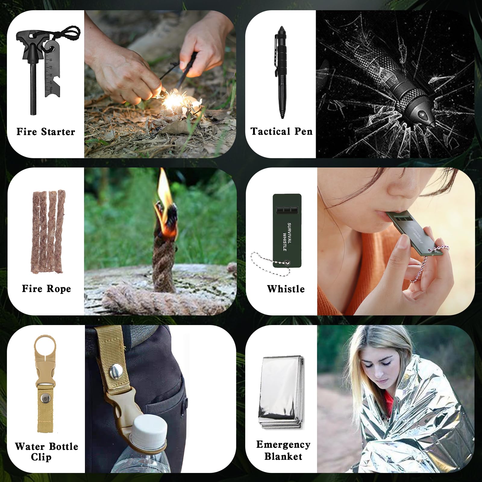 Aezic compact fishing kit contents laid out to emphasize lightweight food-procurement tools