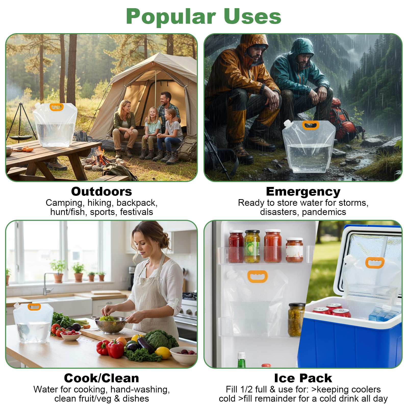 Afcabakila stacked pack contents showing bulk storage convenience