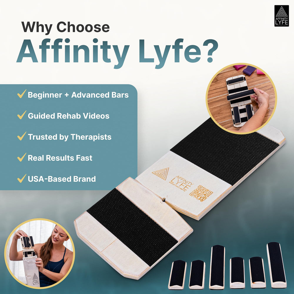 Affinity Lyfe fold-out manual and QR codes guiding users with video instructions