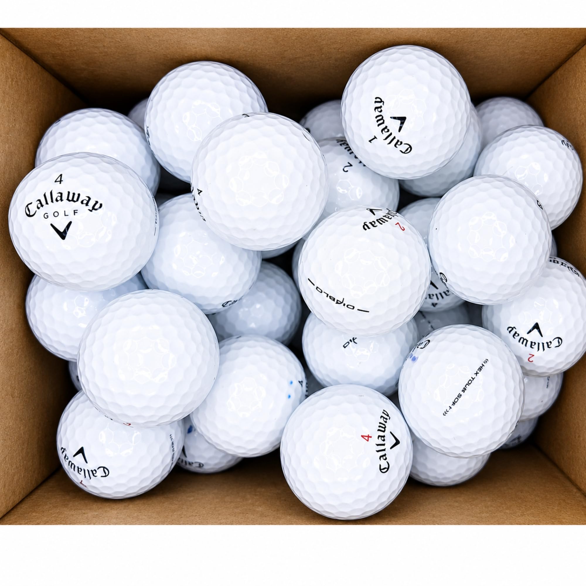 AFFORDABALL GOLF dimple texture close-up highlighting durable cover and consistency