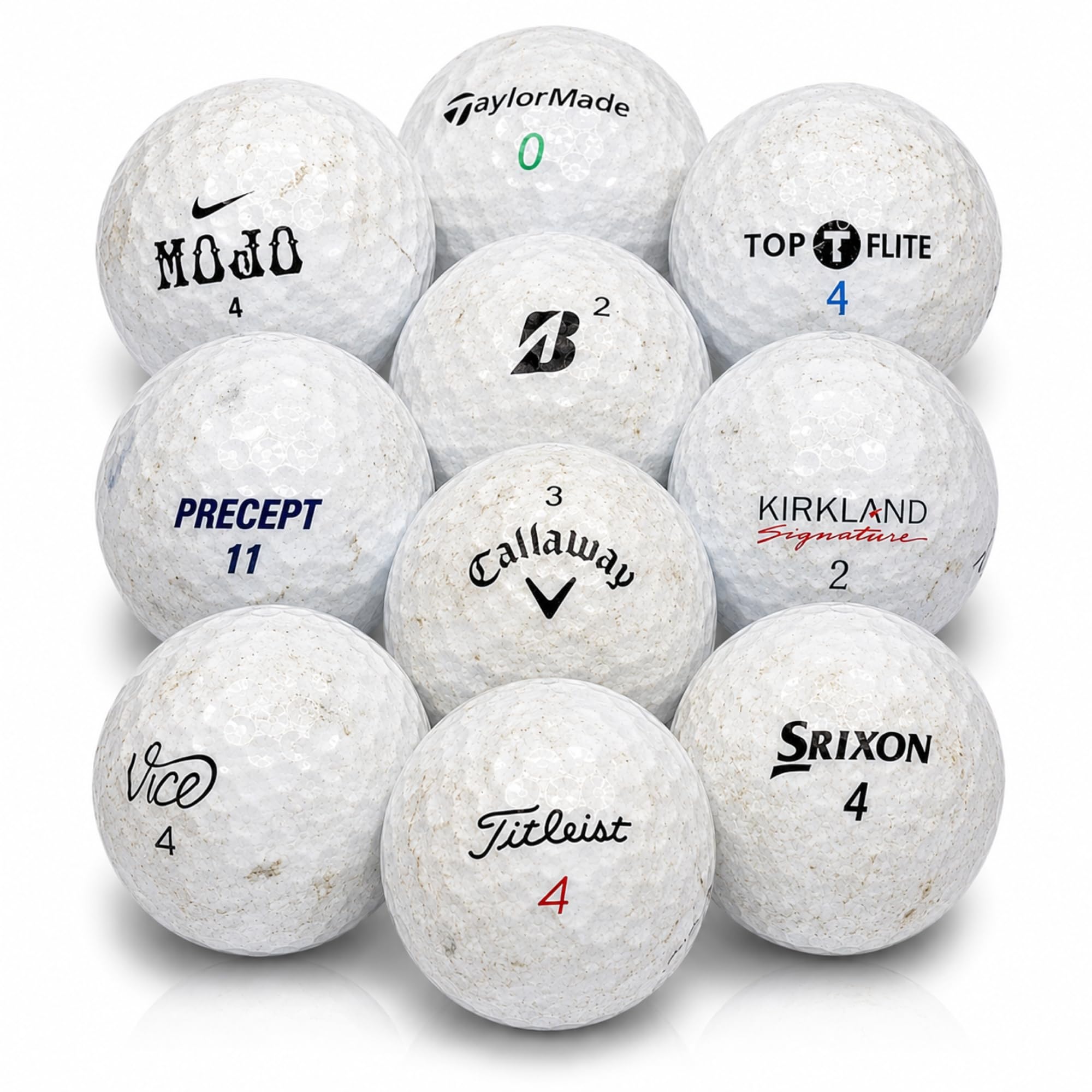AFFORDABALL GOLF front packaging showing 50 recycled white balls and affordable value