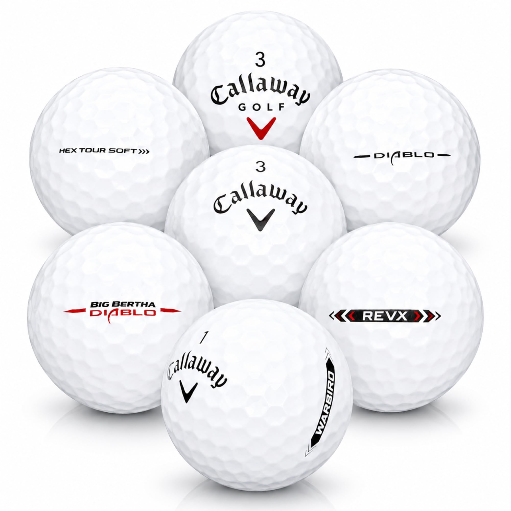 AFFORDABALL GOLF front packaging showing 50 recycled Callaway balls and value