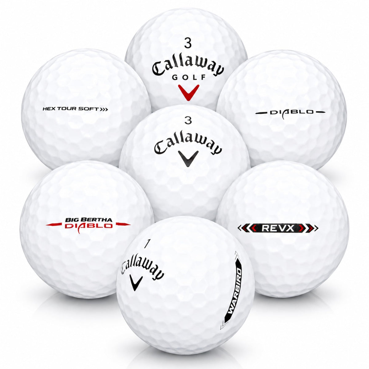 AFFORDABALL GOLF front packaging showing 50 recycled Callaway balls and value
