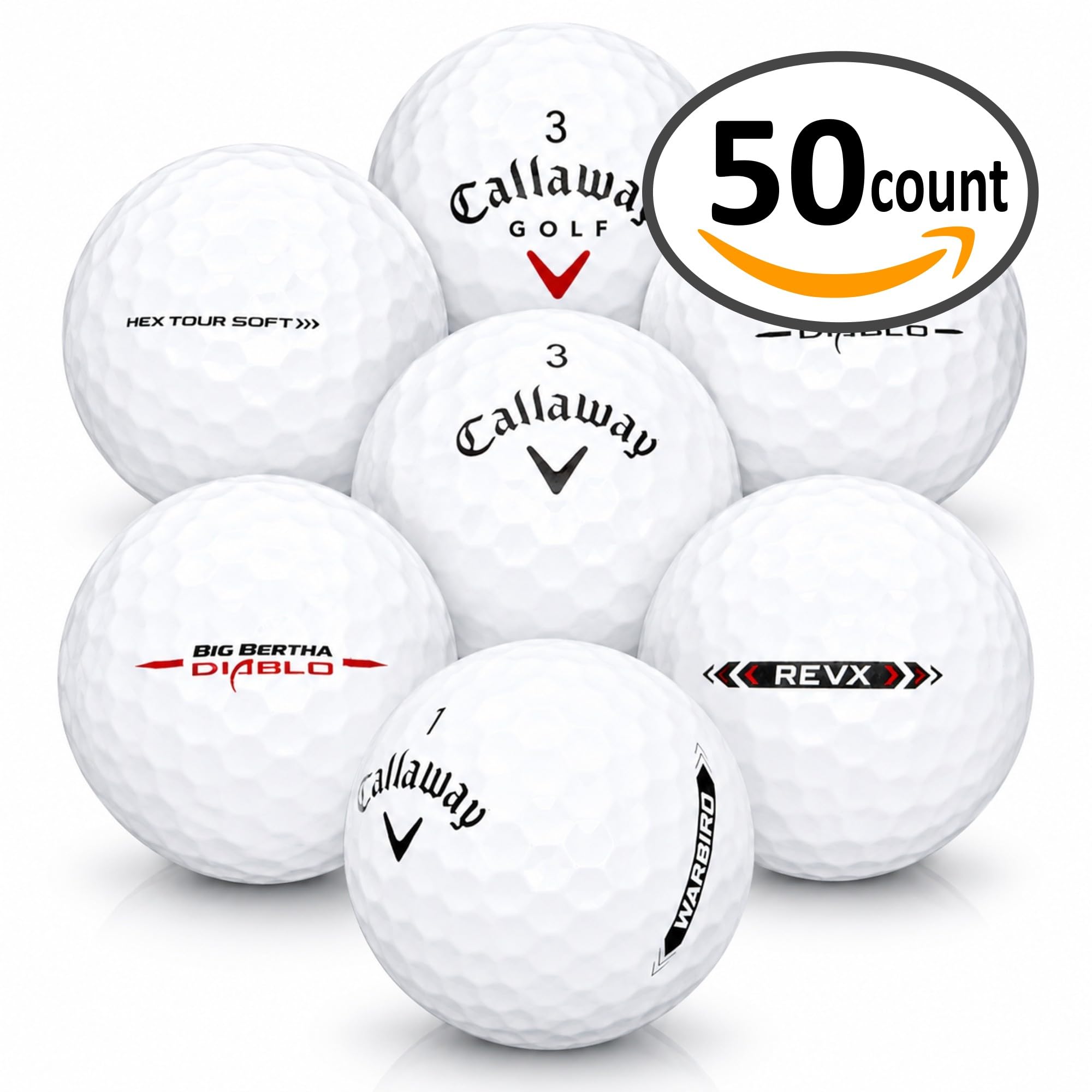 AFFORDABALL GOLF pile of mixed Callaway models displaying quantity and savings