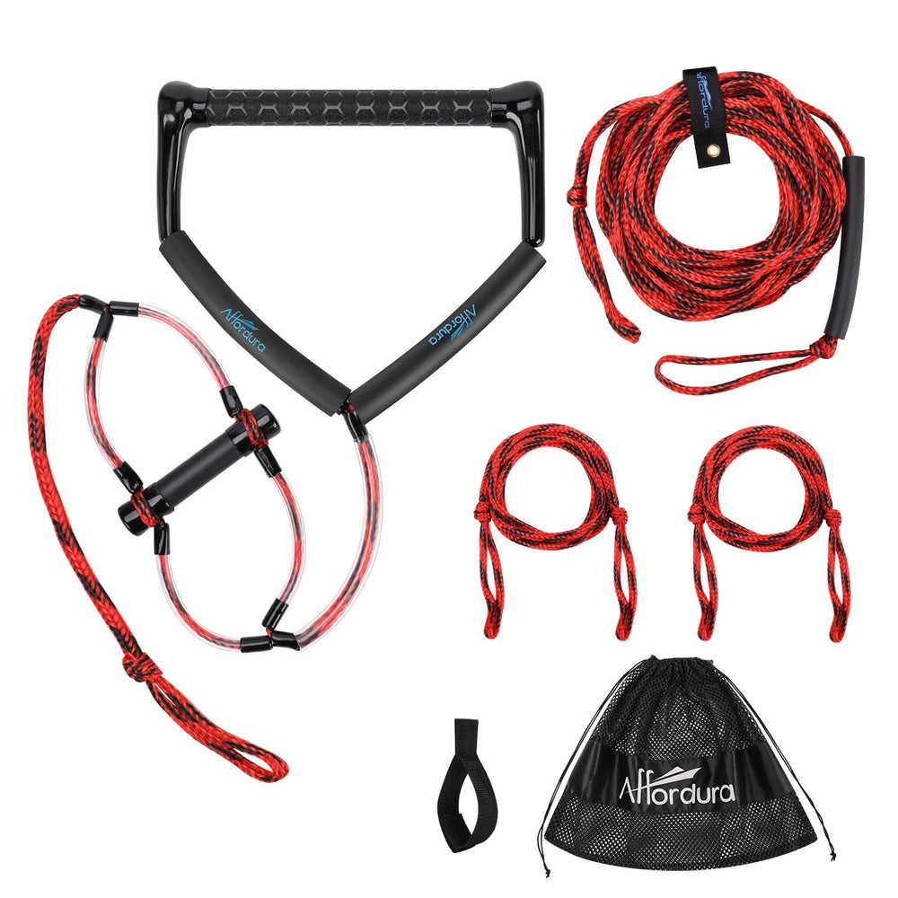 Affordura full product front view showing rope, handles, and storage bag for easy boating