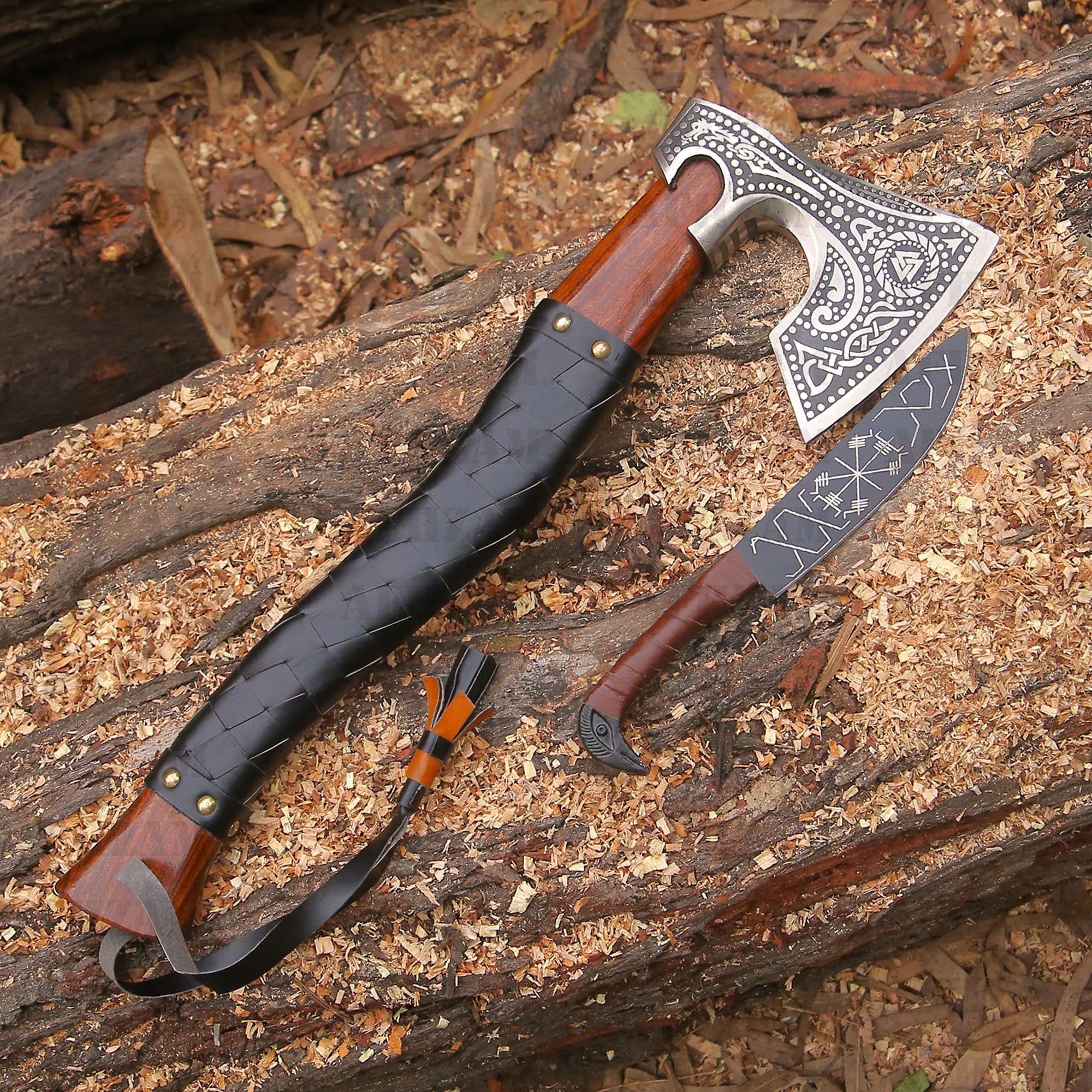 Afhzam leather sheath detail protecting blade and adding historic style