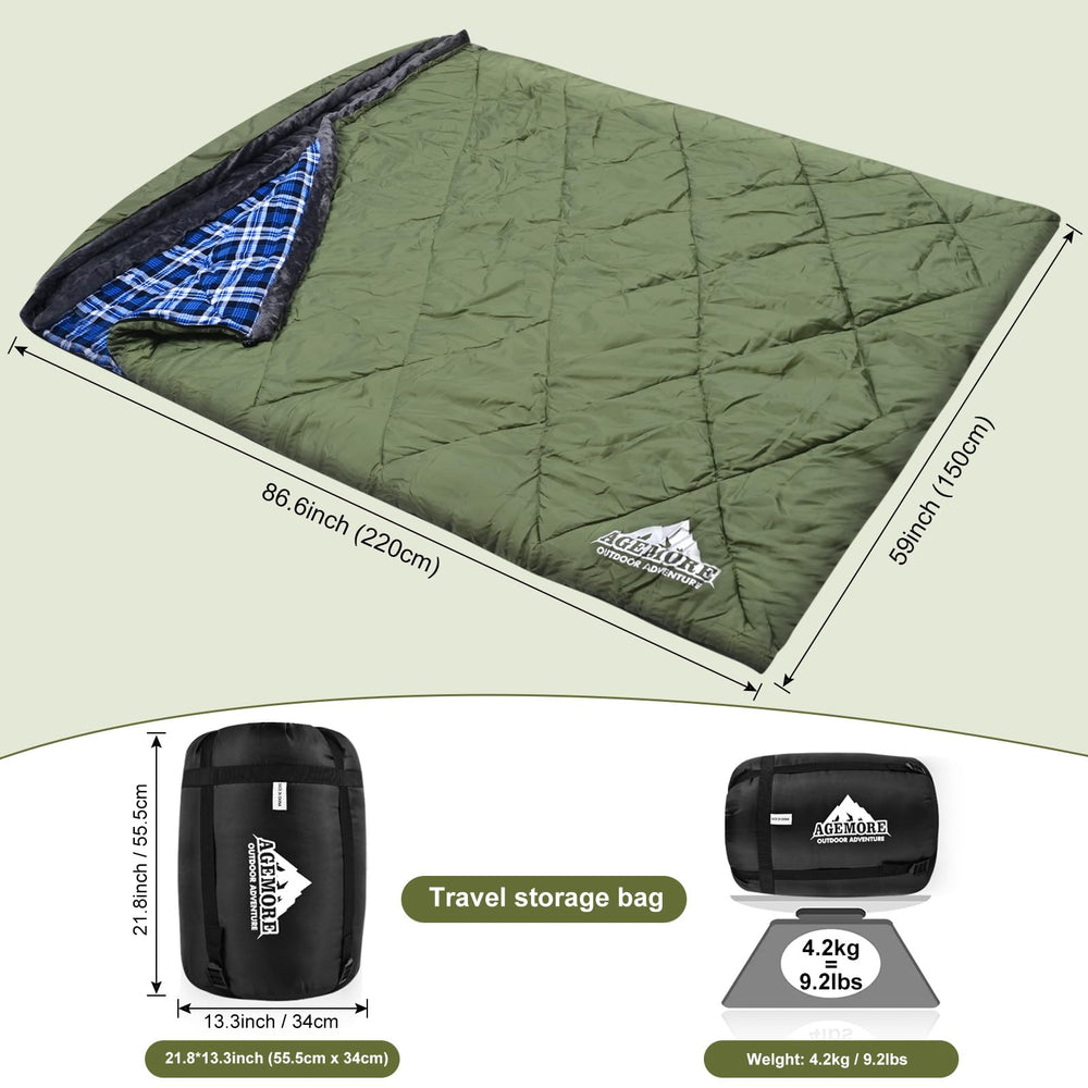 AGEMORE camping scene with two people using bag for cozy outdoor rest