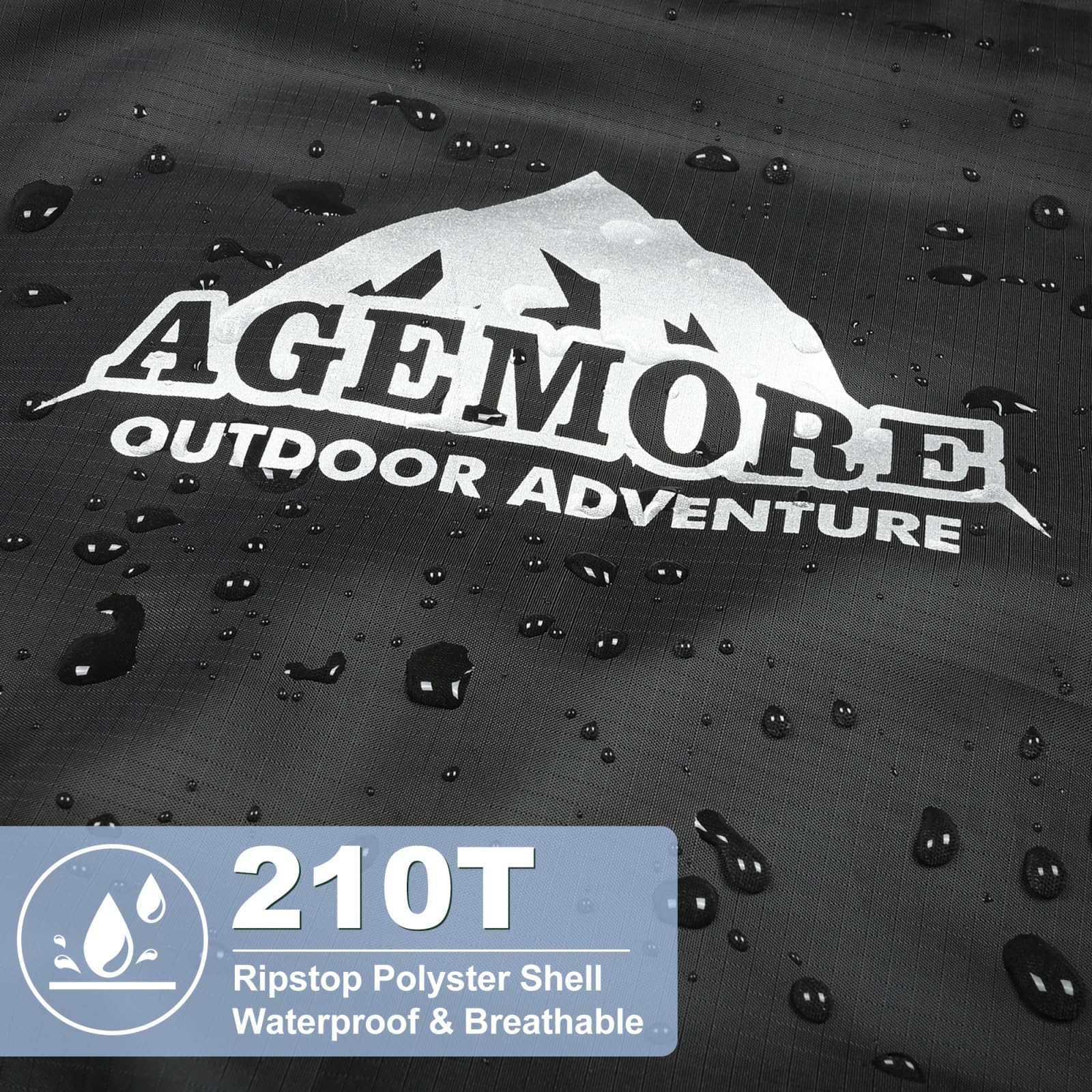AGEMORE hood detail showing head protection and extra warmth for campers