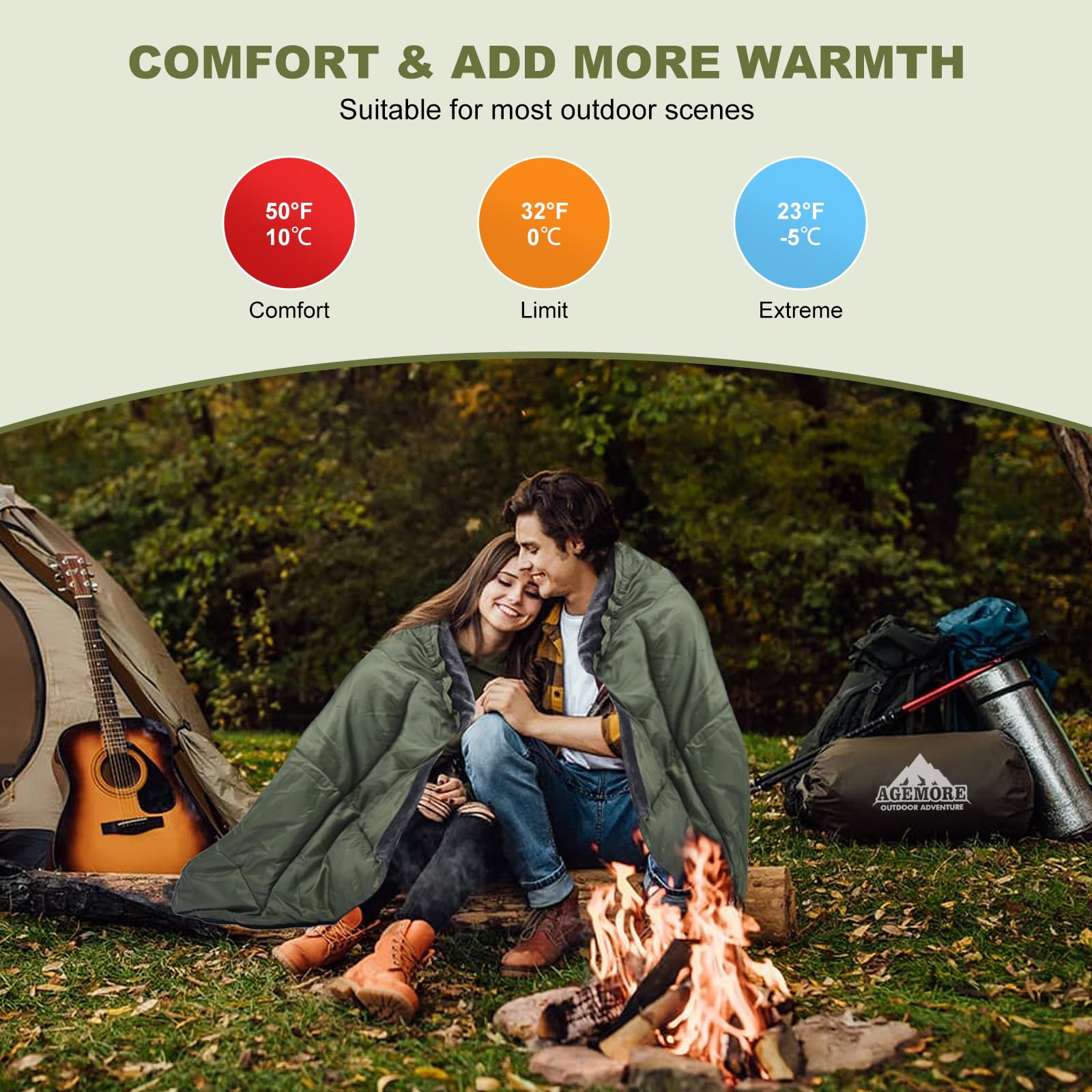 AGEMORE waterproof rip-stop shell detail protecting from damp and abrasion