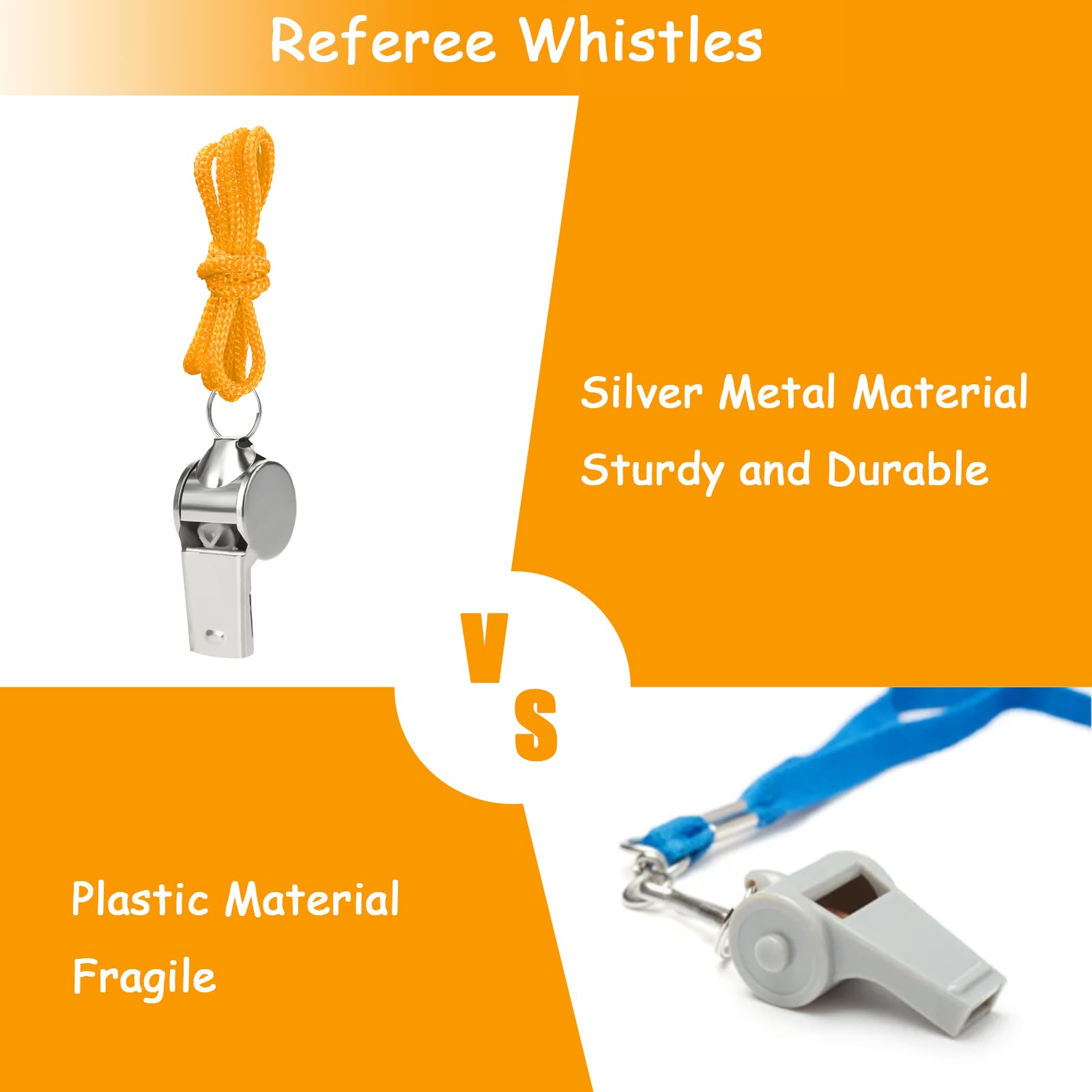 Agolctry whistle hanging on neck in sports setting, hands-free readiness benefit