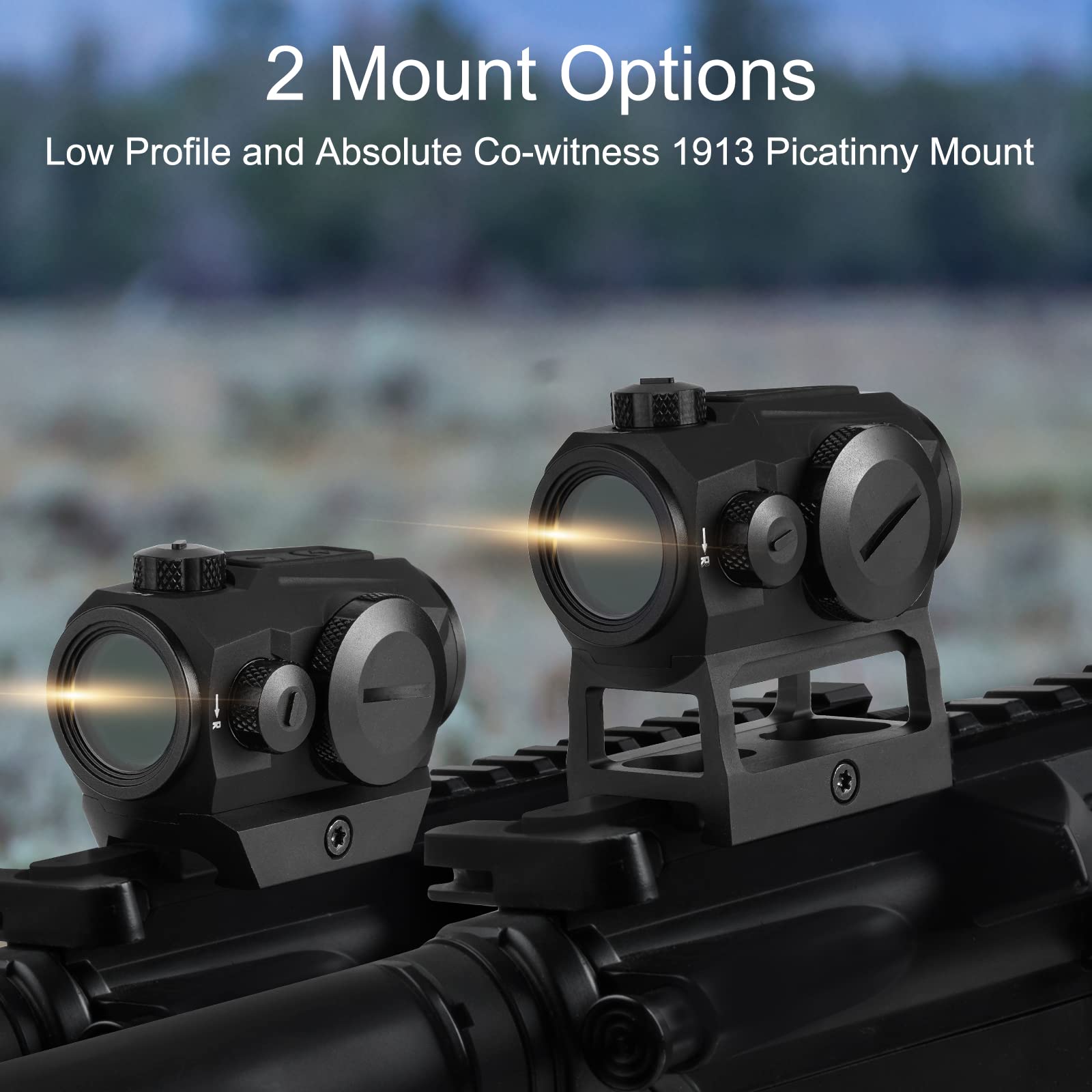 Agukexsa riser and Picatinny mount detail showing co-witness compatibility benefit