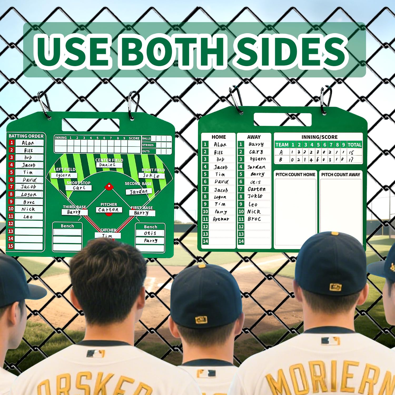 AHNHSKY field graphic with marker notes illustrating high-contrast visibility for players