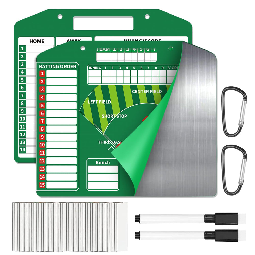 AHNHSKY front view of metal lineup board showing clear field and strong magnet hold