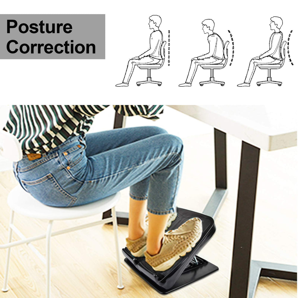AIFUSI slant board used as under-desk footrest easing calf tension during work