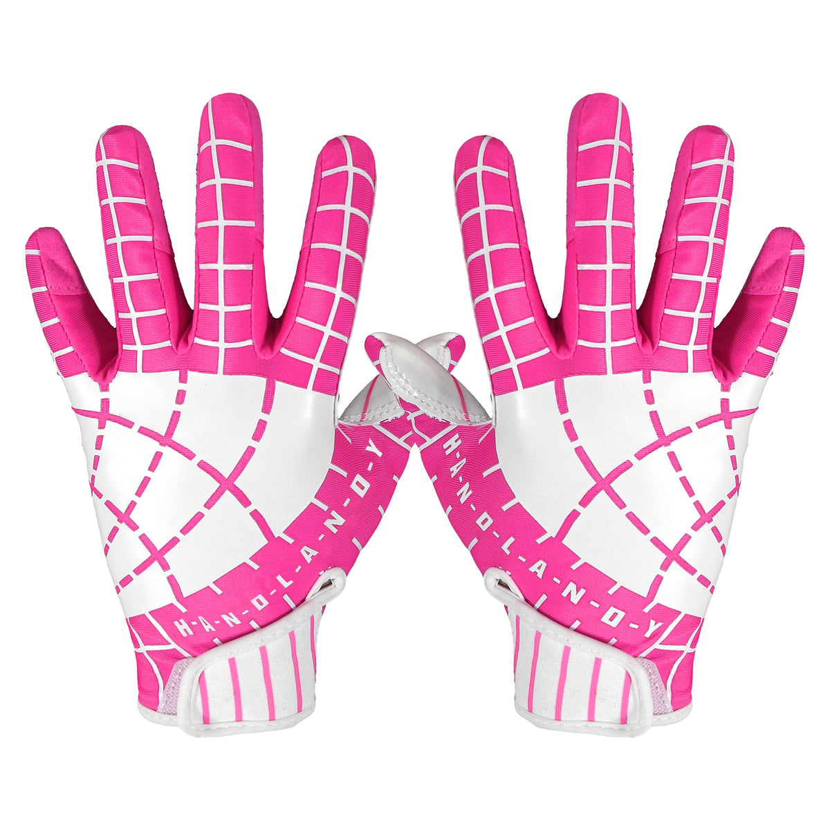 AIGEVTURE front view of pink and white gloves showing design and fit benefit