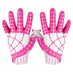 AIGEVTURE front view of pink and white gloves showing design and fit benefit