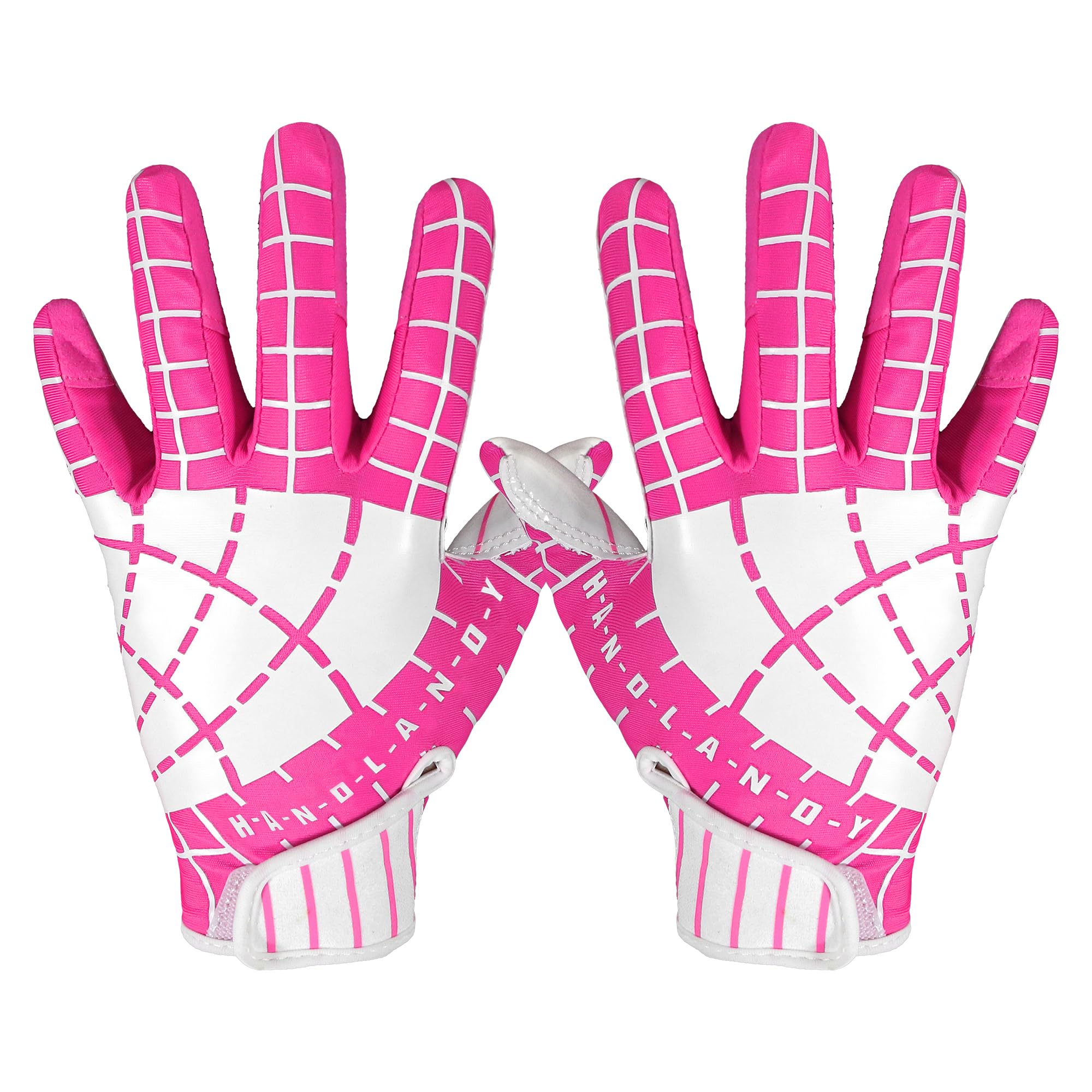 AIGEVTURE front view showing pink white gloves and bold design, enhances visibility