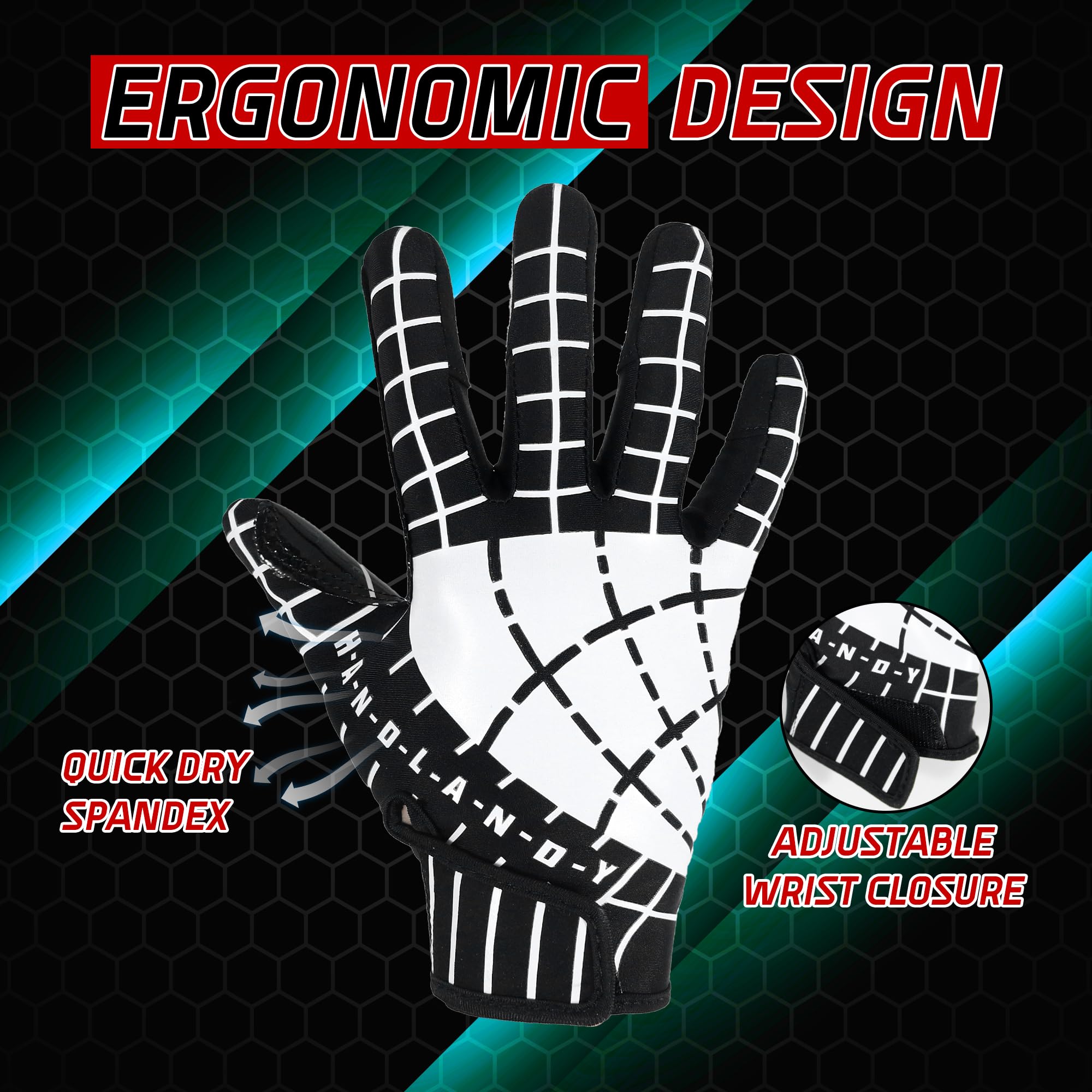 AIGEVTURE close-up of tacky palm grip improving ball control in youth play