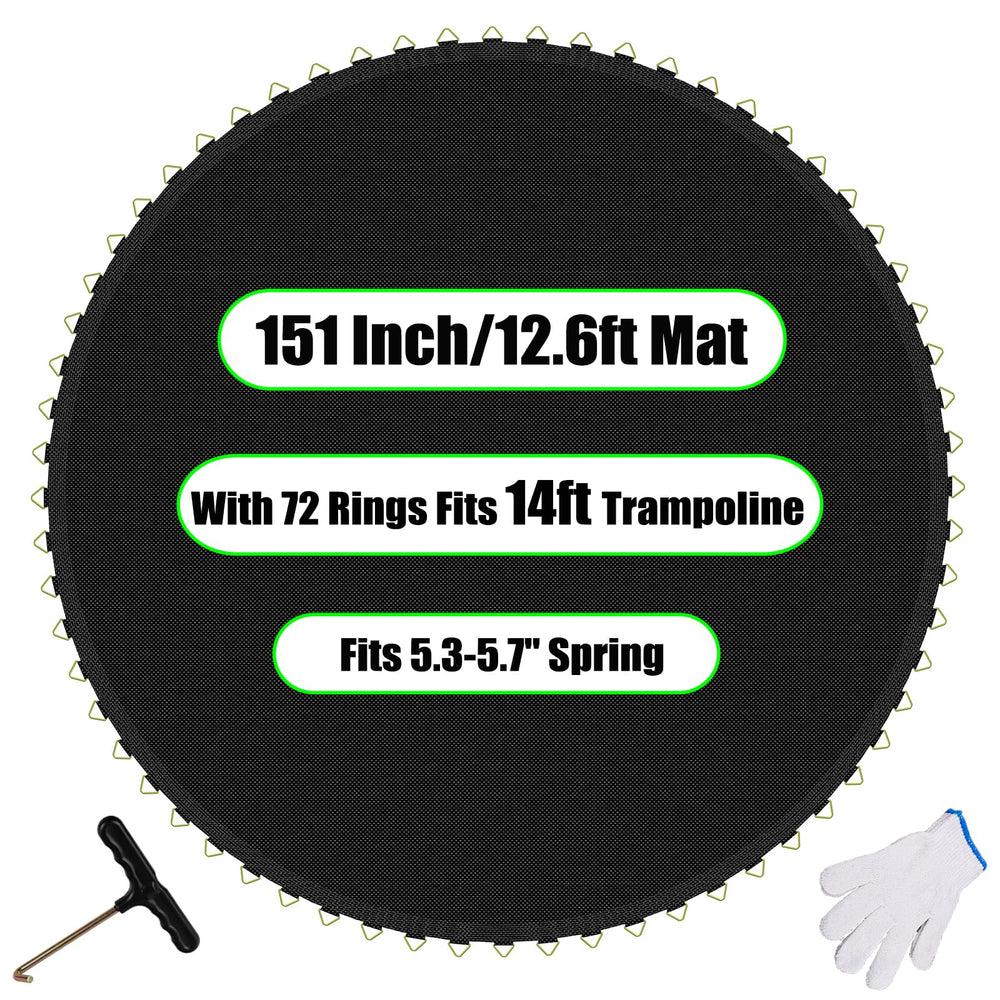 AILEVERS front view of 12.6ft mat showing full surface and rings for easy replacement