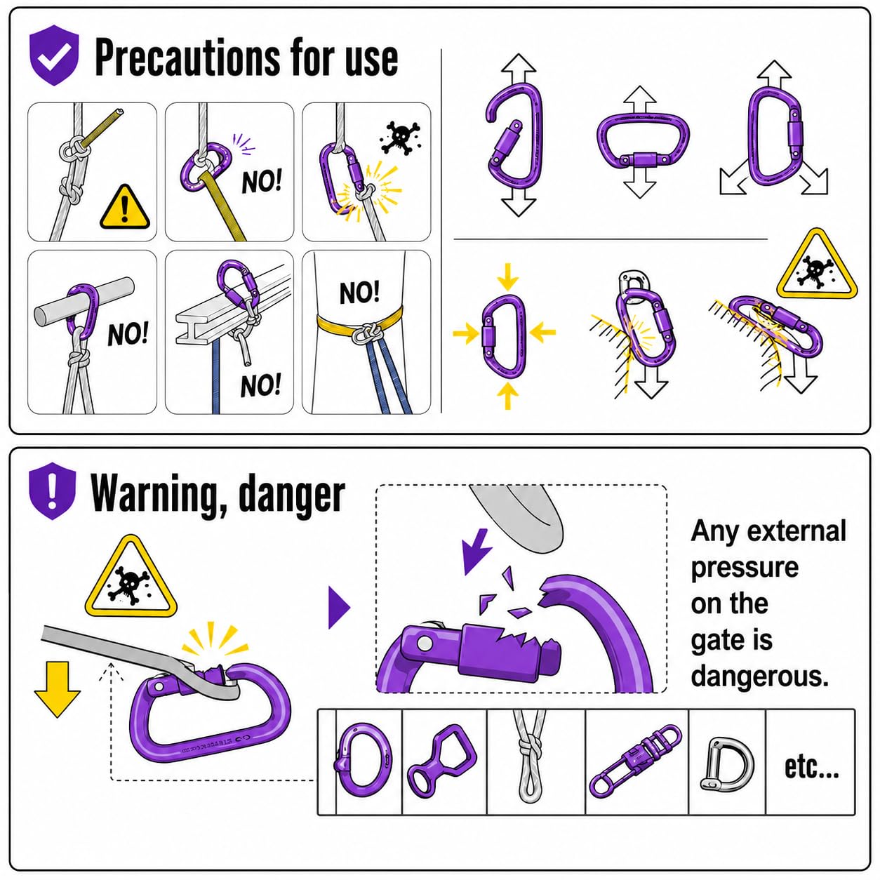 AINIKEY carabiner in outdoor climbing setup illustrating reliable rigging support