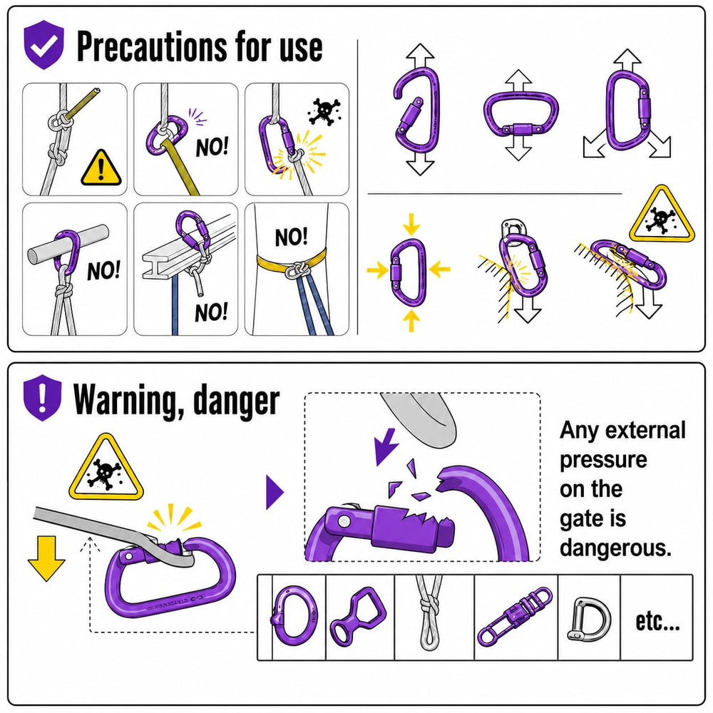 AINIKEY carabiner in outdoor climbing setup illustrating reliable rigging support