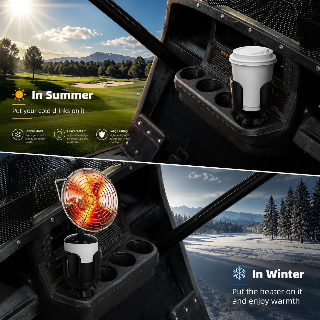 AIPSET installed in car cup holder offering universal compatibility