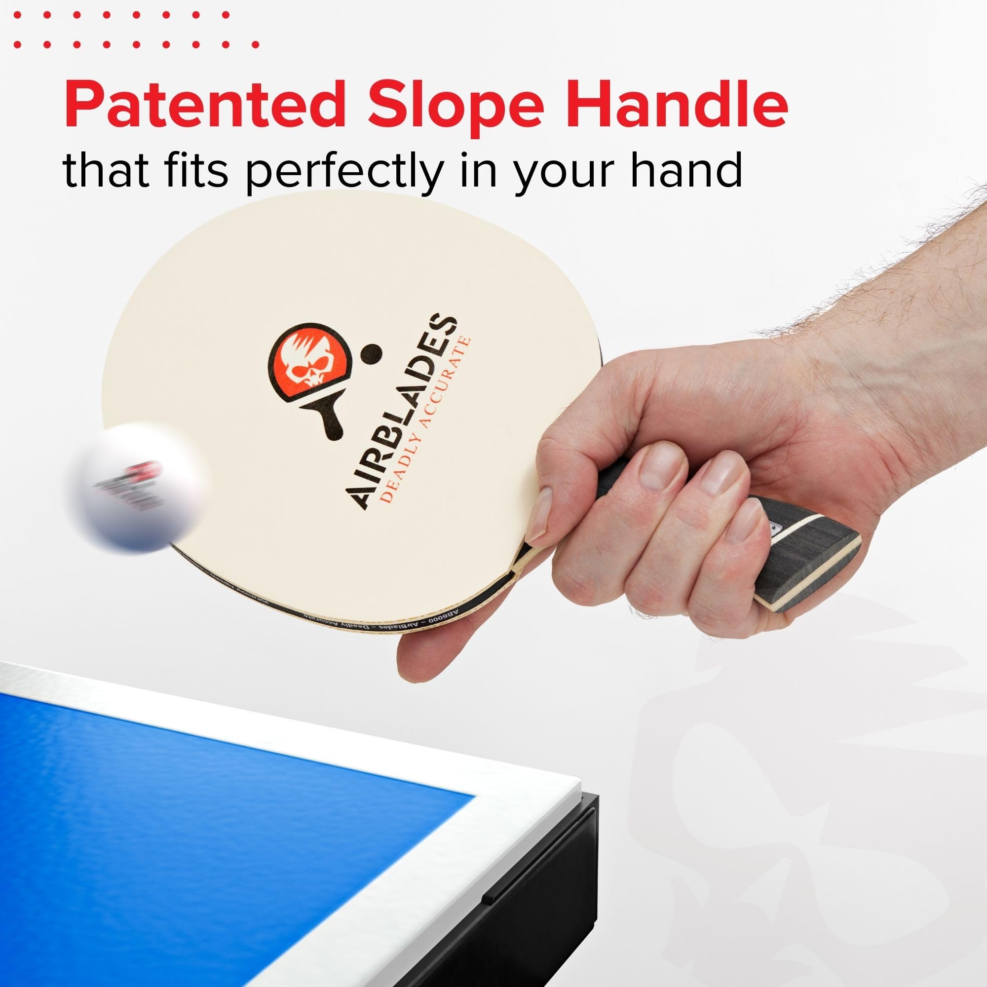 AirBlades blade edge revealing five wood layers for stable feel