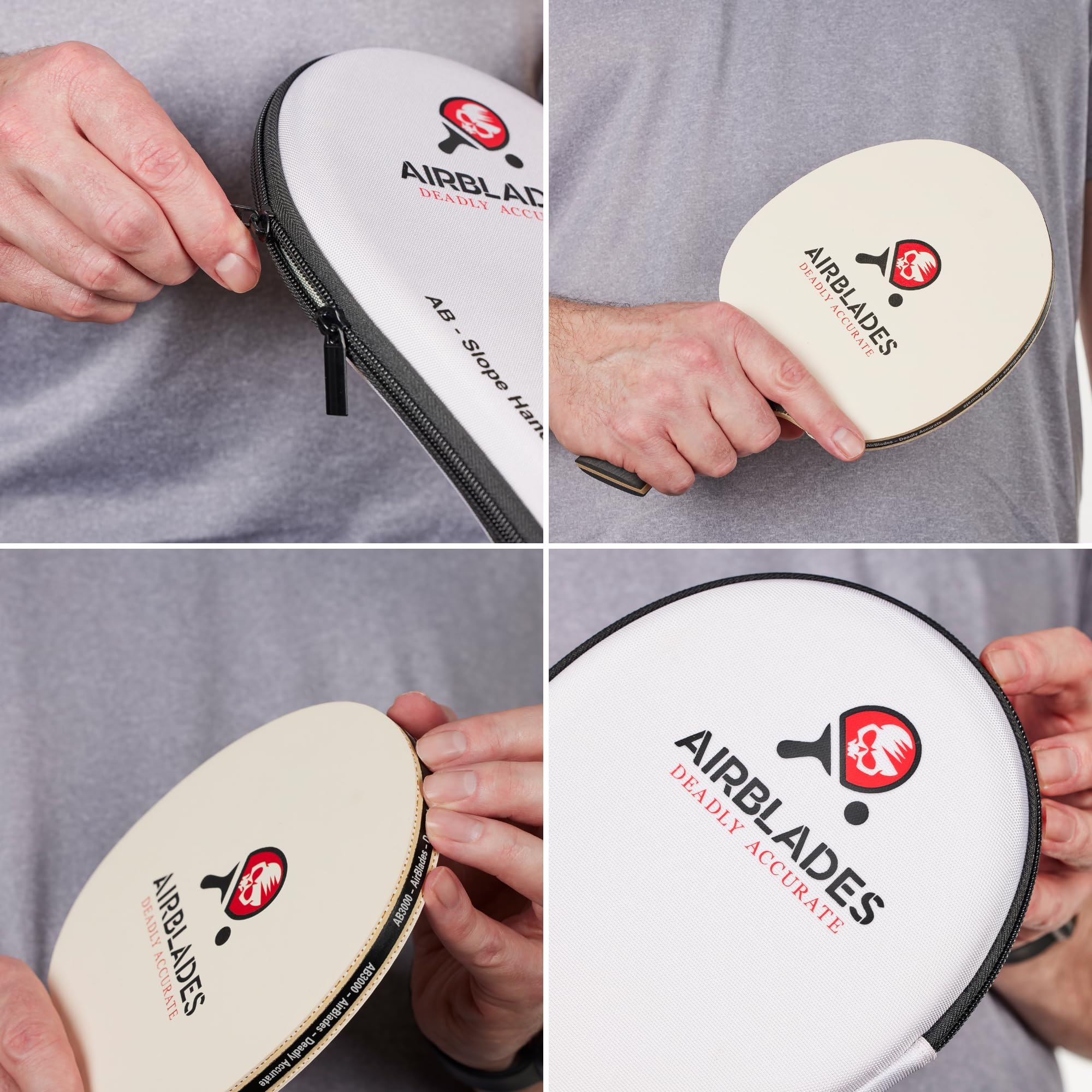 AirBlades handle label and 3-star marking confirming professional grade