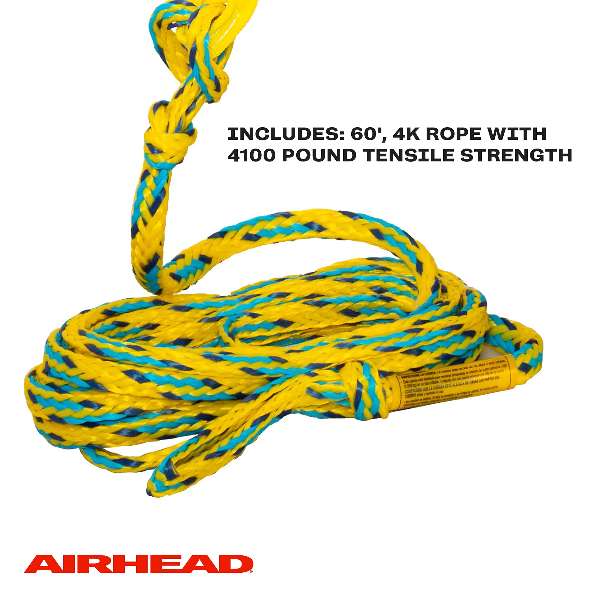 AIRHEAD Booster Ball next to boat for scale showing compact storage benefit