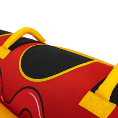 AIRHEAD EVA seat pad close-up on top of tube showing cushioning, reduces rider fatigue
