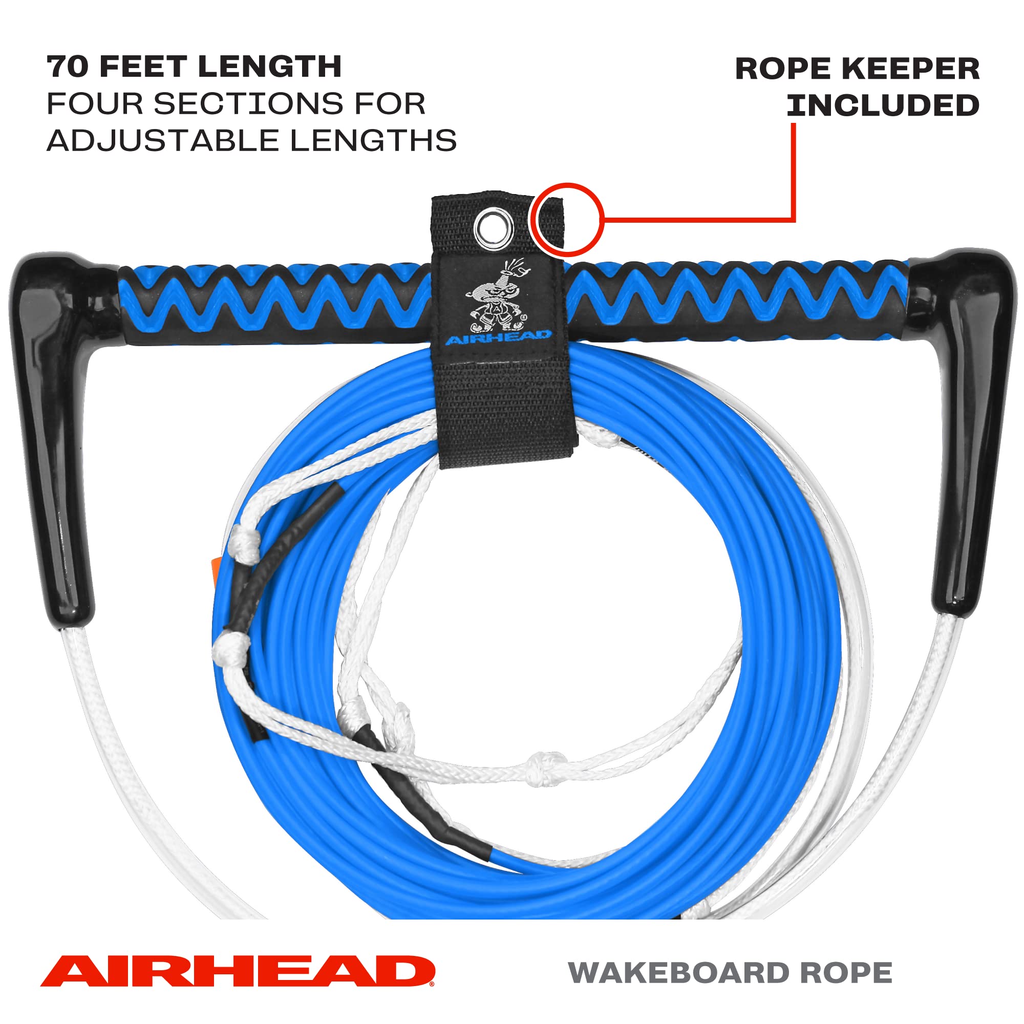 AIRHEAD close-up of 15-inch EVA handle showing grip comfort and secure hold benefit