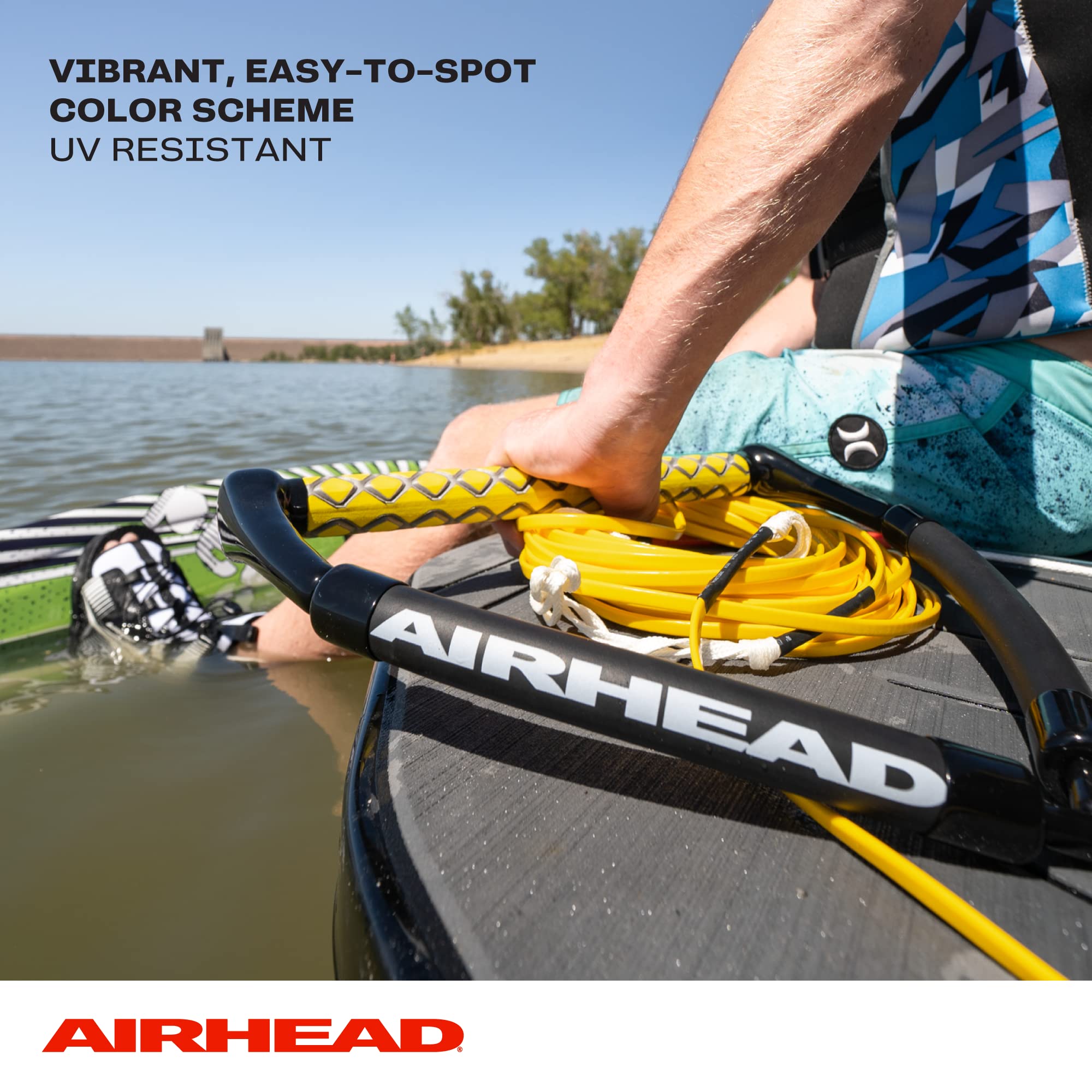 Airhead rope laid out to show total 70 ft length and sectional layout benefits