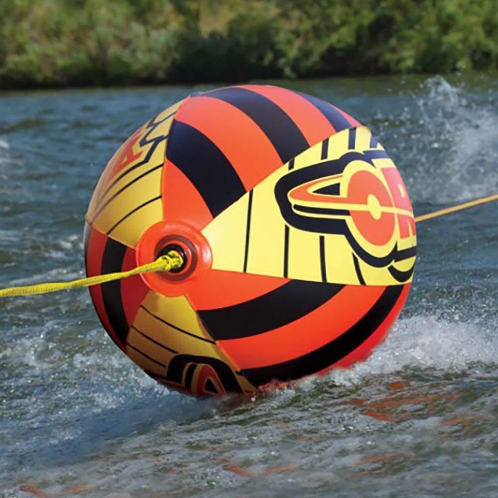 AIRHEAD Orb in use towing a tube demonstrating lifted rope and smoother ride benefit