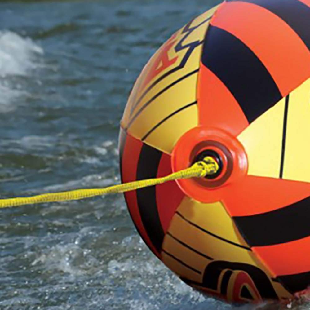 AIRHEAD Orb size scale next to boat cleat showing compact design and space-saving benefit