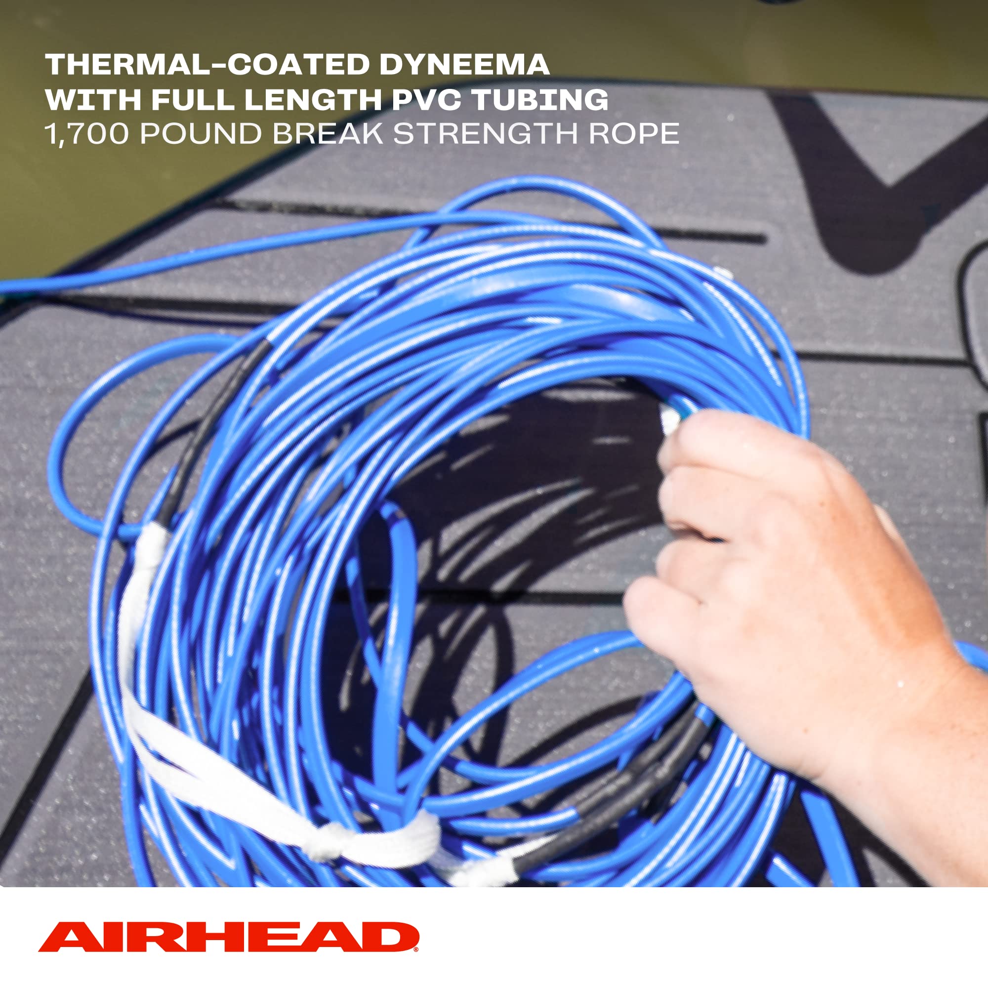 AIRHEAD neatly coiled rope with rope keeper for tangle-free storage benefit