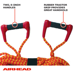 Airhead rope full length laid out to show 75-foot 16-strand construction and tensile strength