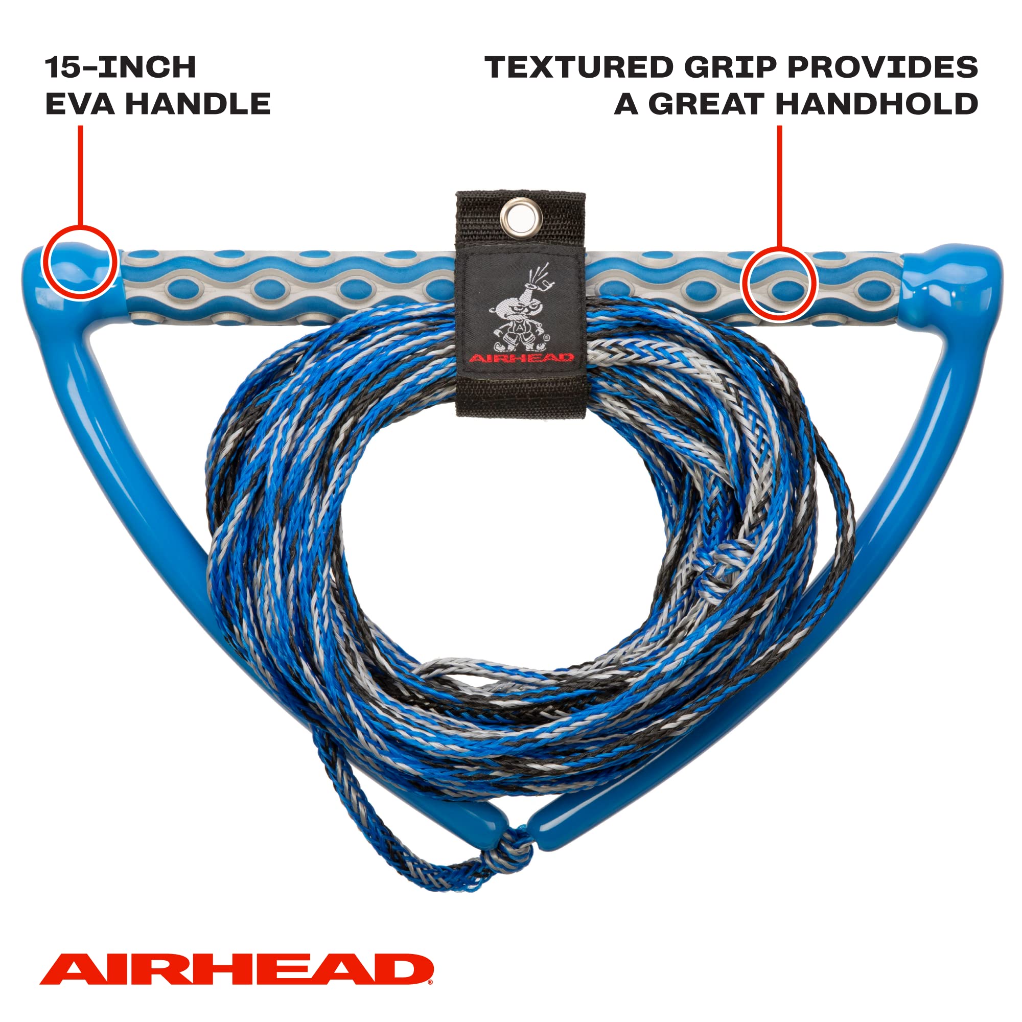 AIRHEAD connector detail of three sections for fast, secure length changes