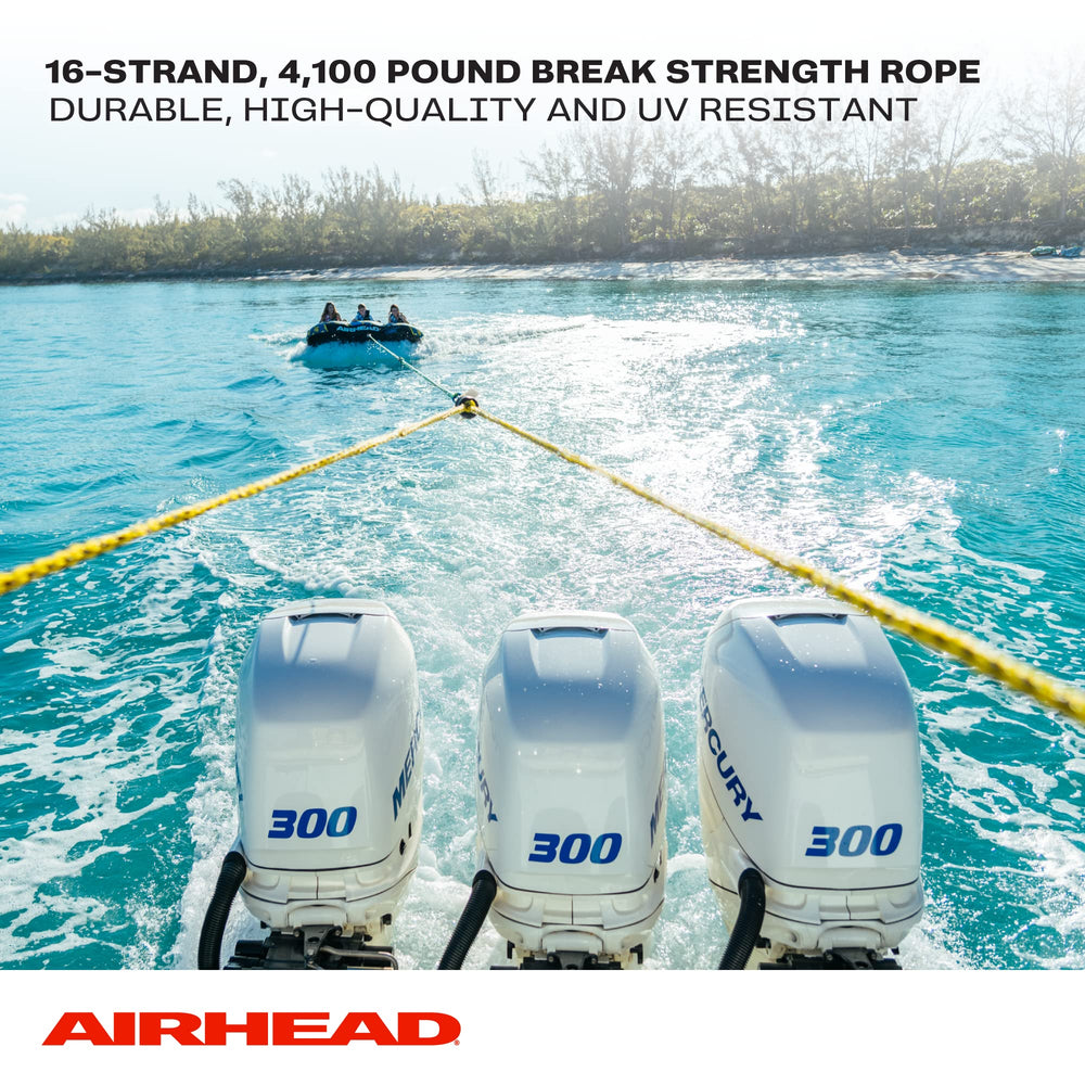 AIRHEAD rope texture showing 16-strand polypropylene for reduced stretch and durability