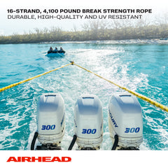 AIRHEAD rope texture showing 16-strand polypropylene for reduced stretch and durability