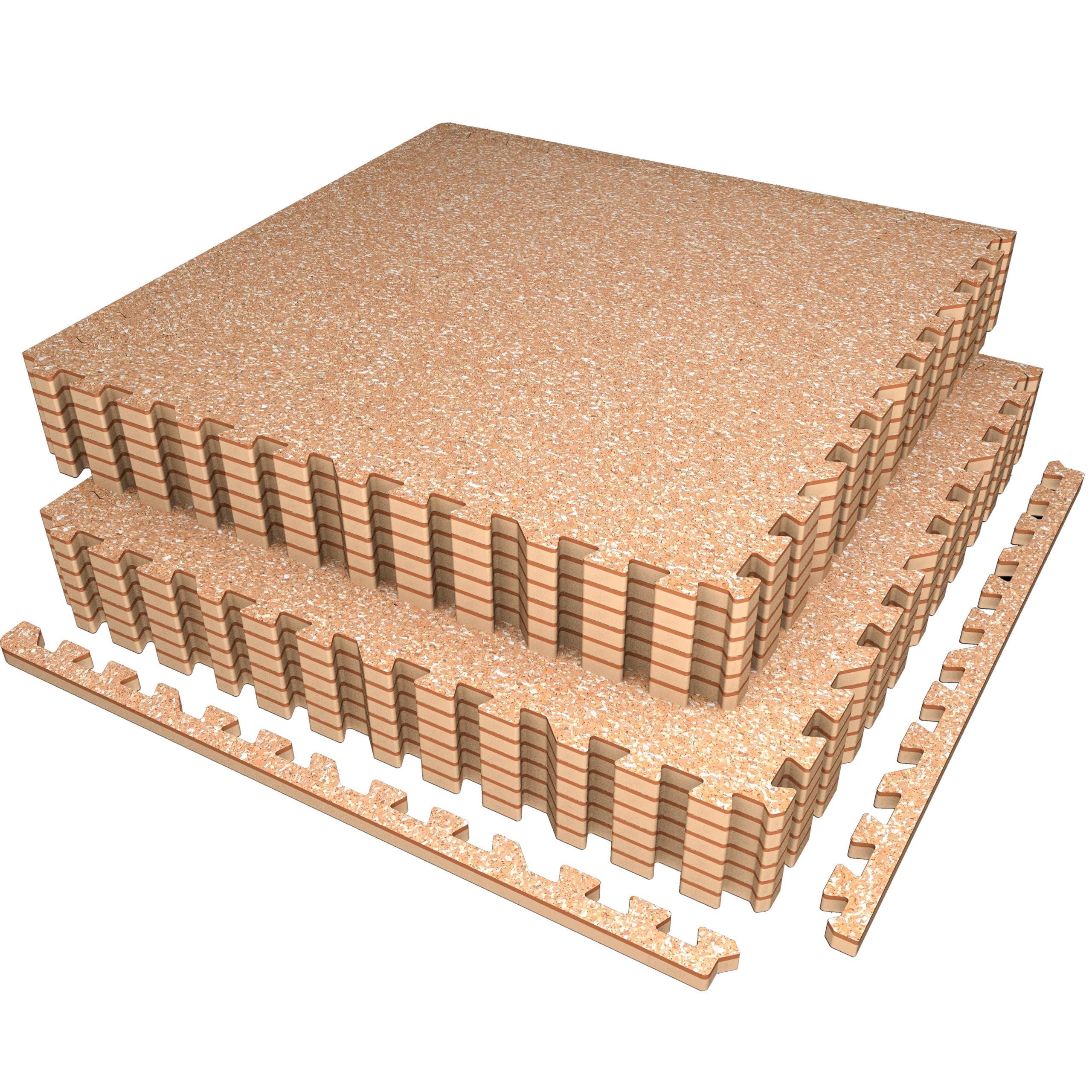 AIRHOP front view of assembled 12-tile mat showing full 48 sq ft protection and easy install benefit