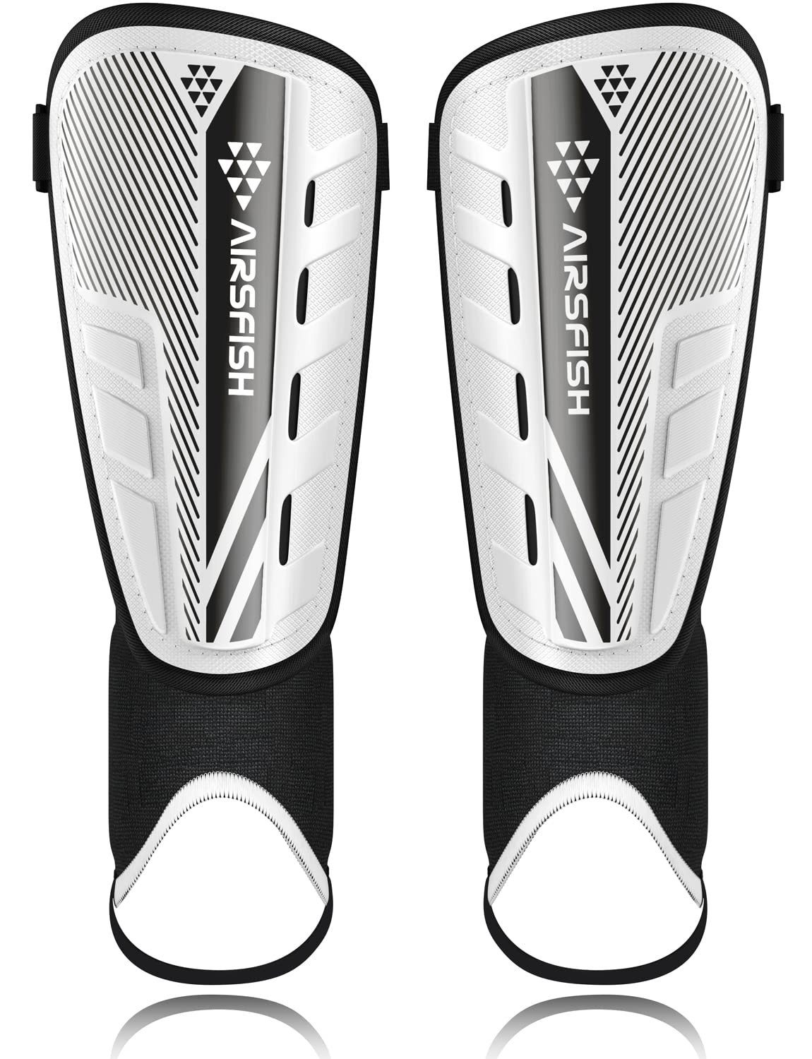 AirsFish front view of shin guard shows protective shape and secure fit