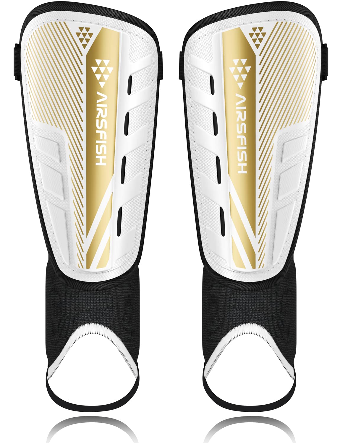AirsFish front view of shin guards showing protective profile and secure fit