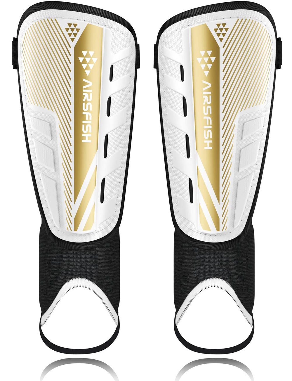 AirsFish front view of shin guards showing protective profile and secure fit
