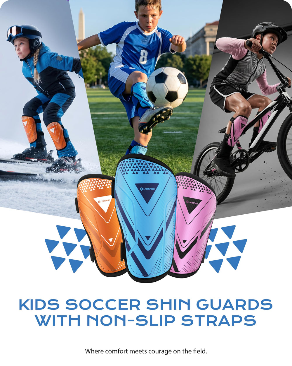 AirsFish on practice field in orange for visible youth safety