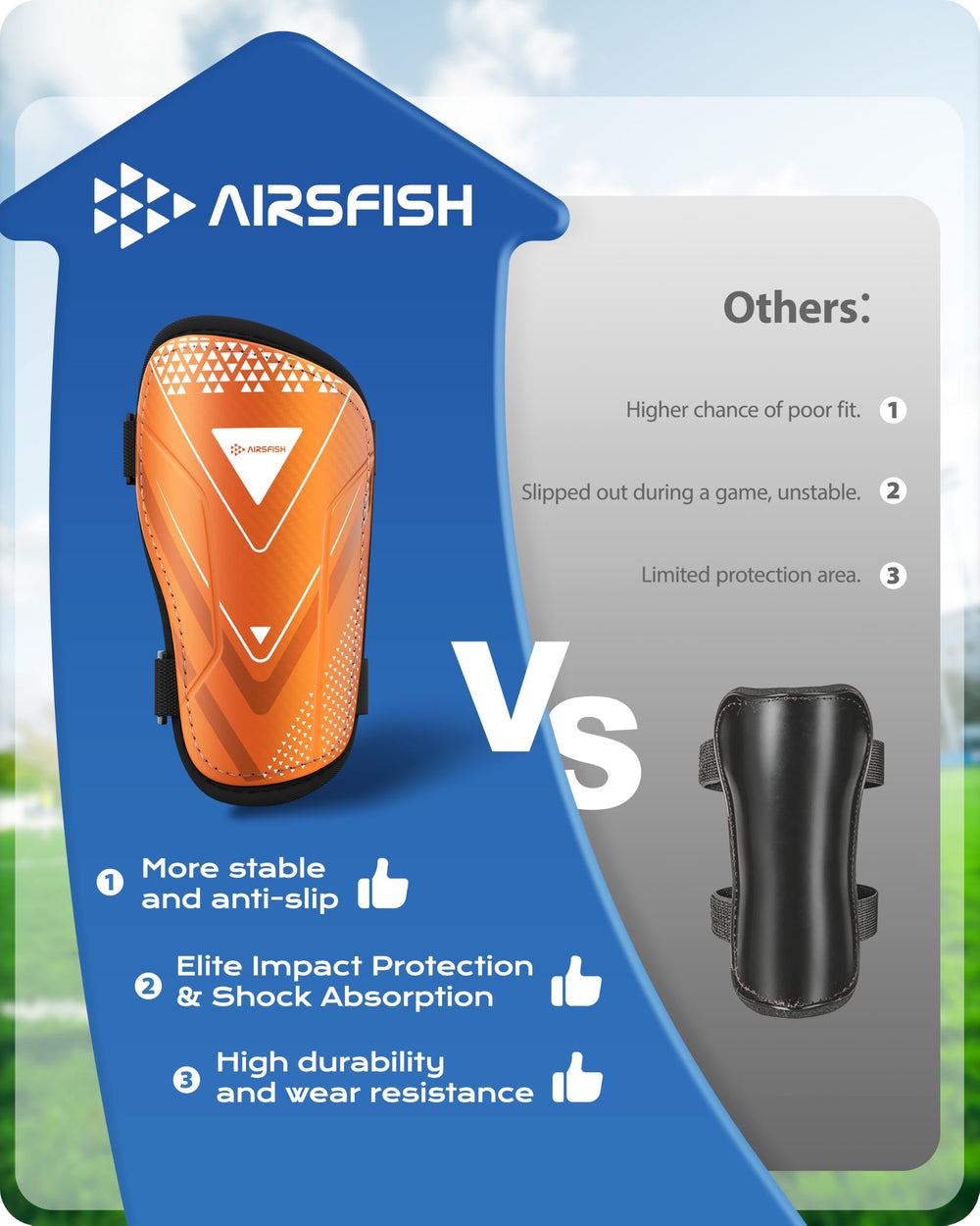 AirsFish size comparison showing scale for accurate youth sizing