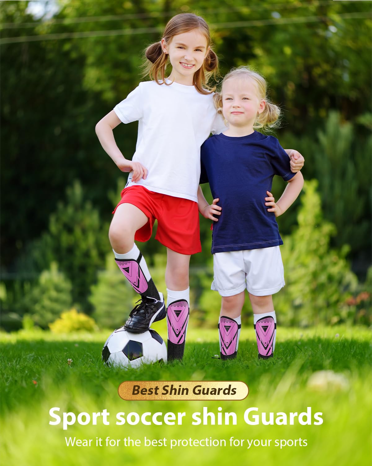 AirsFish shin guard size comparison on a child leg for correct fit