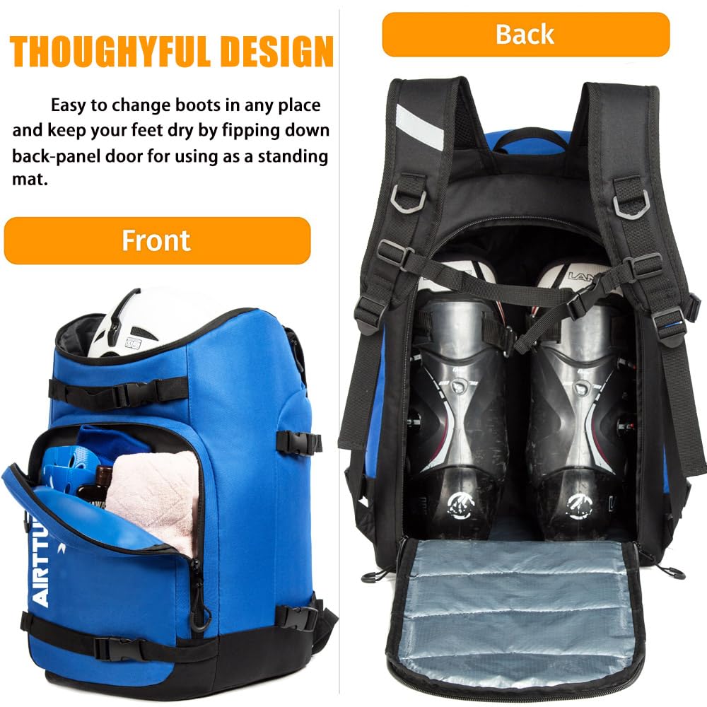AIRTTUZ open compartments with boots demonstrating organized storage and protection